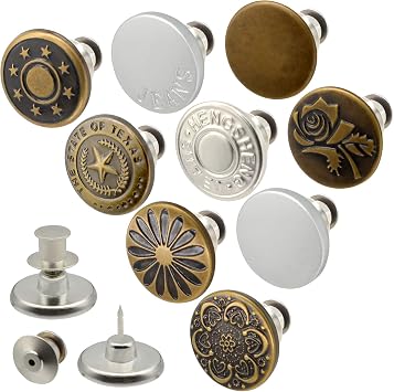 Amazon.com : Jean Buttons Pins, 9 Pcs 
