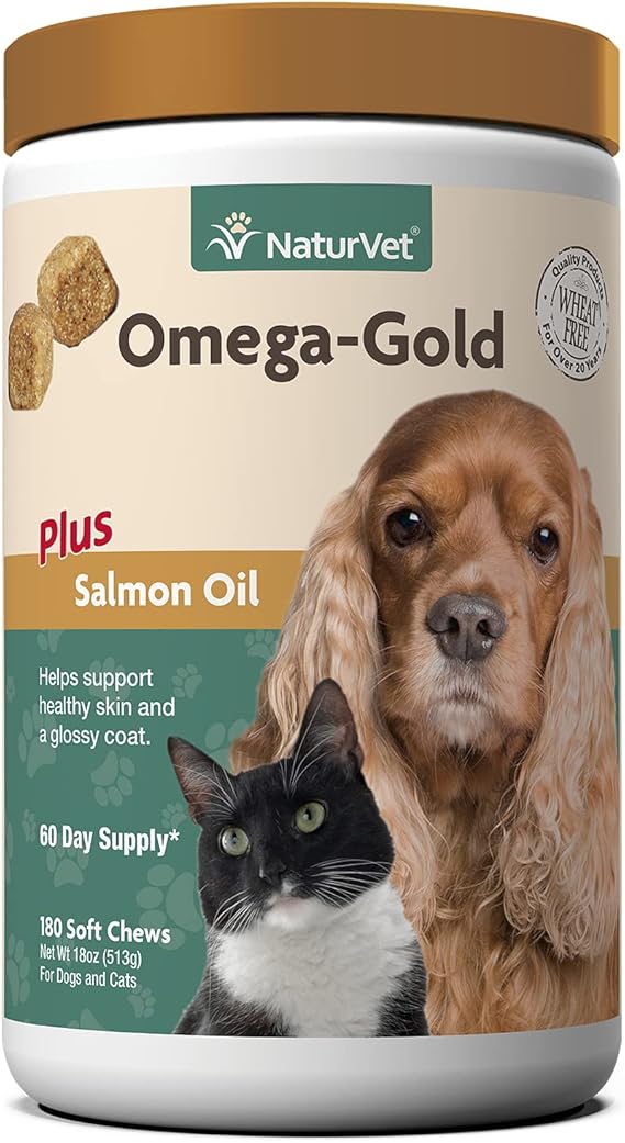 NaturVet OmegaGold Plus Salmon Oil Supports Healthy