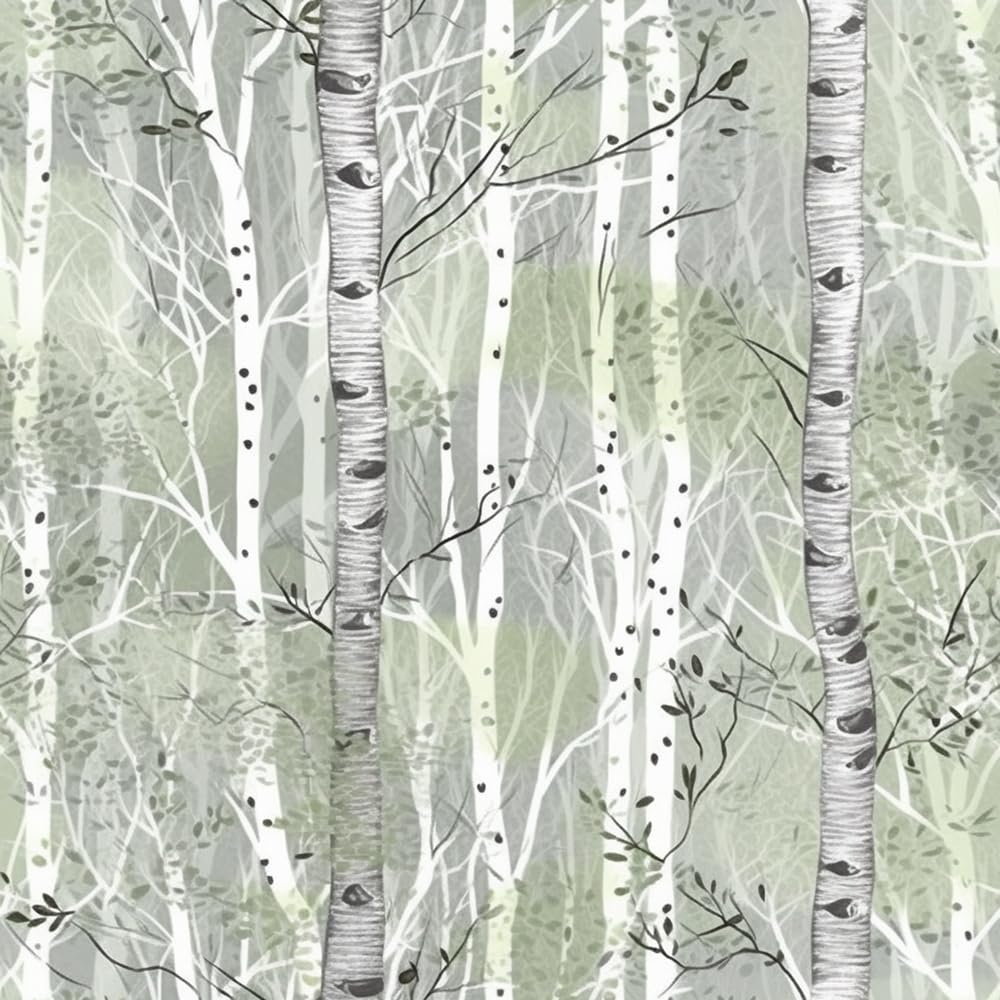 REDAMANCY Watercolor Modern Hand-Drawn Tree Forest Boho Peel and Stick Wallpaper Easy Peel Off for Nightstand Drawer, Renters Friendly 17.7"x236"}