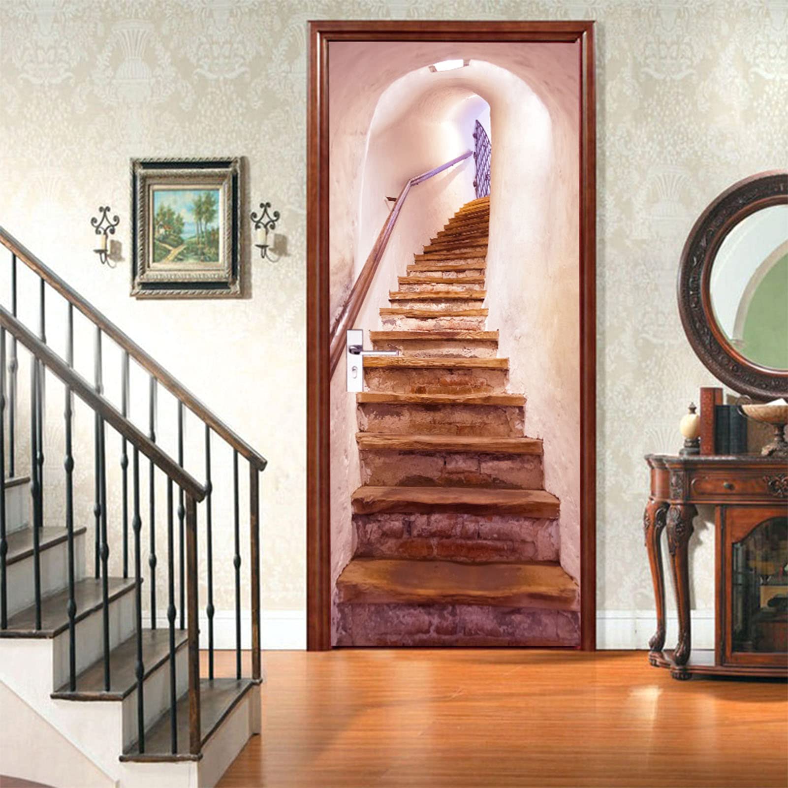 Adesivi per porte trompe l'oeil, design creativo dello spazio, bianco, 77x200 cm, adesivi murali in vinile 3D autoadesivi, rimovibili e impermeabili, | Leroy Merlin