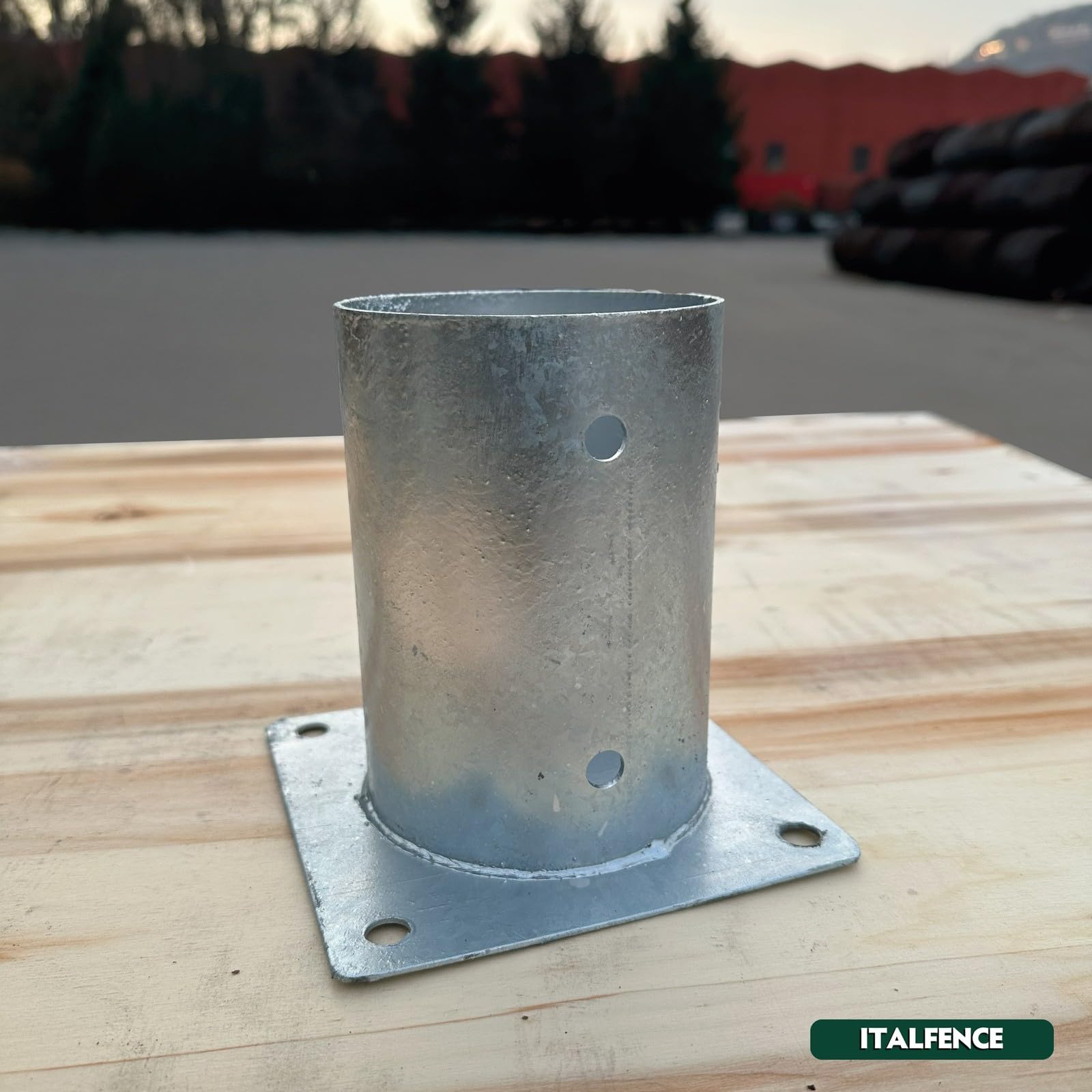 Support de poteau en bois rond à visser, galvanisé [Ø81mm, 5 pièces]
