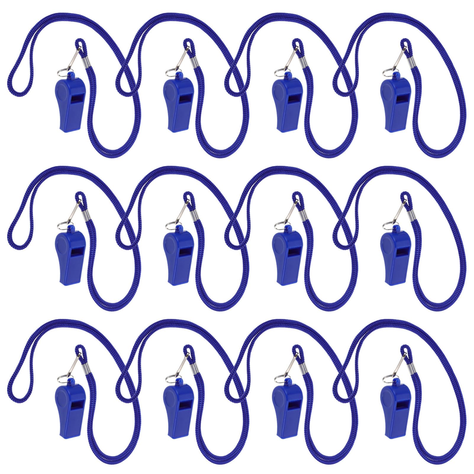 YARNOW Sifflet de Survie Bleu en Plastique, Lot de 36, Cordon Polyester | Usage Arbitre et Secours, Visibilité Renforcée, Format Léger pour Randonnée et Sécurité Extérieure