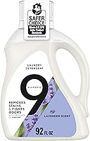 9 Elements Lavender Liquid Laundry Detergent, Vinegar-Powered Deep Clean, 92 oz - Hypoallergenic, Plant-Based Stain Remover