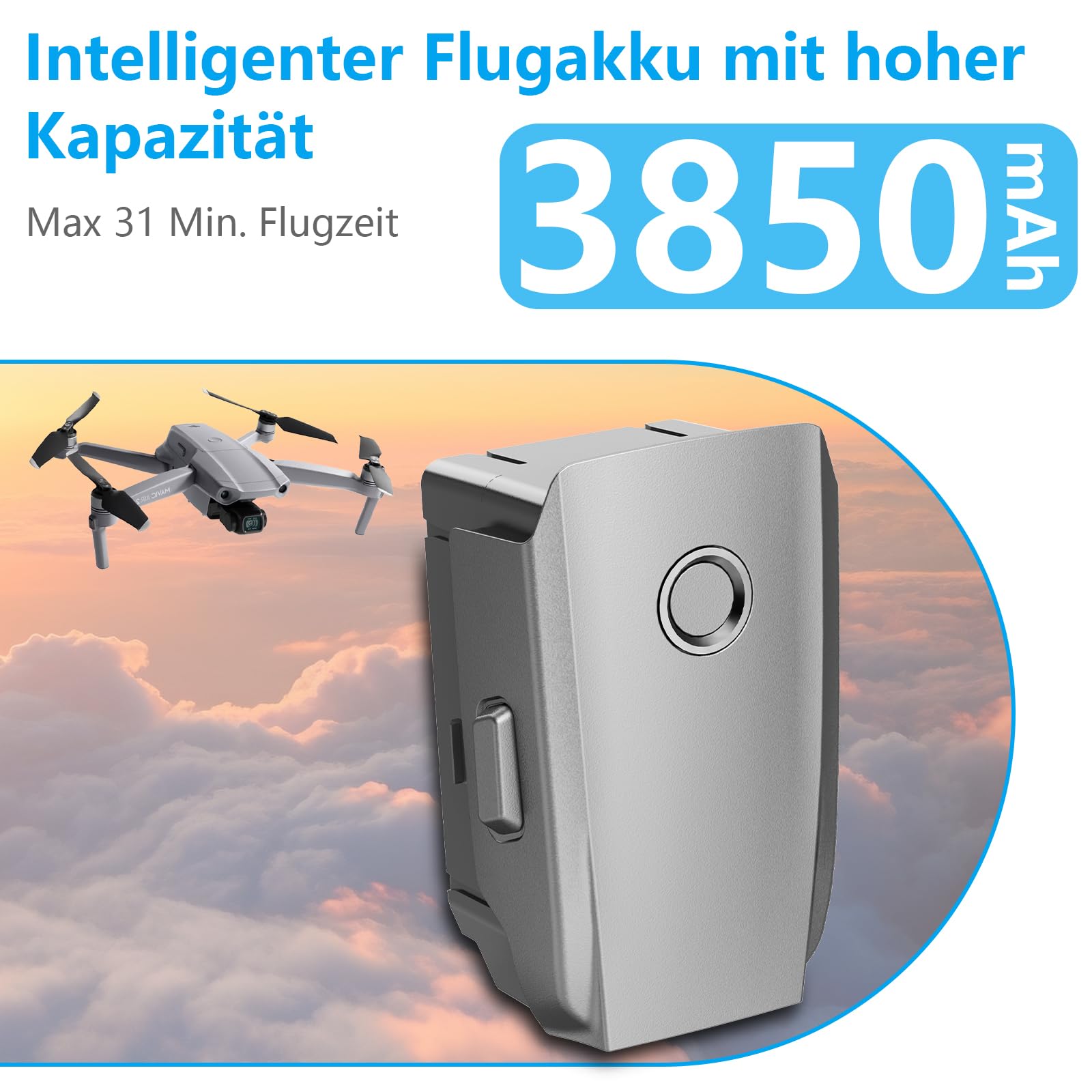 Mavic 2 Pro akumulator, 3850 mAh 15,4 V inteligentny akumulator lotniczy do DJI Mavic 2 Pro, Mavic 2 Zoom, Mavic 2 Enterprise Advance (maks. 31 min lotu)
