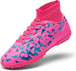 Boys Girls Indoor Soccer Shoes High Top Football Turf Futsal Shoes for Little/Big Kid