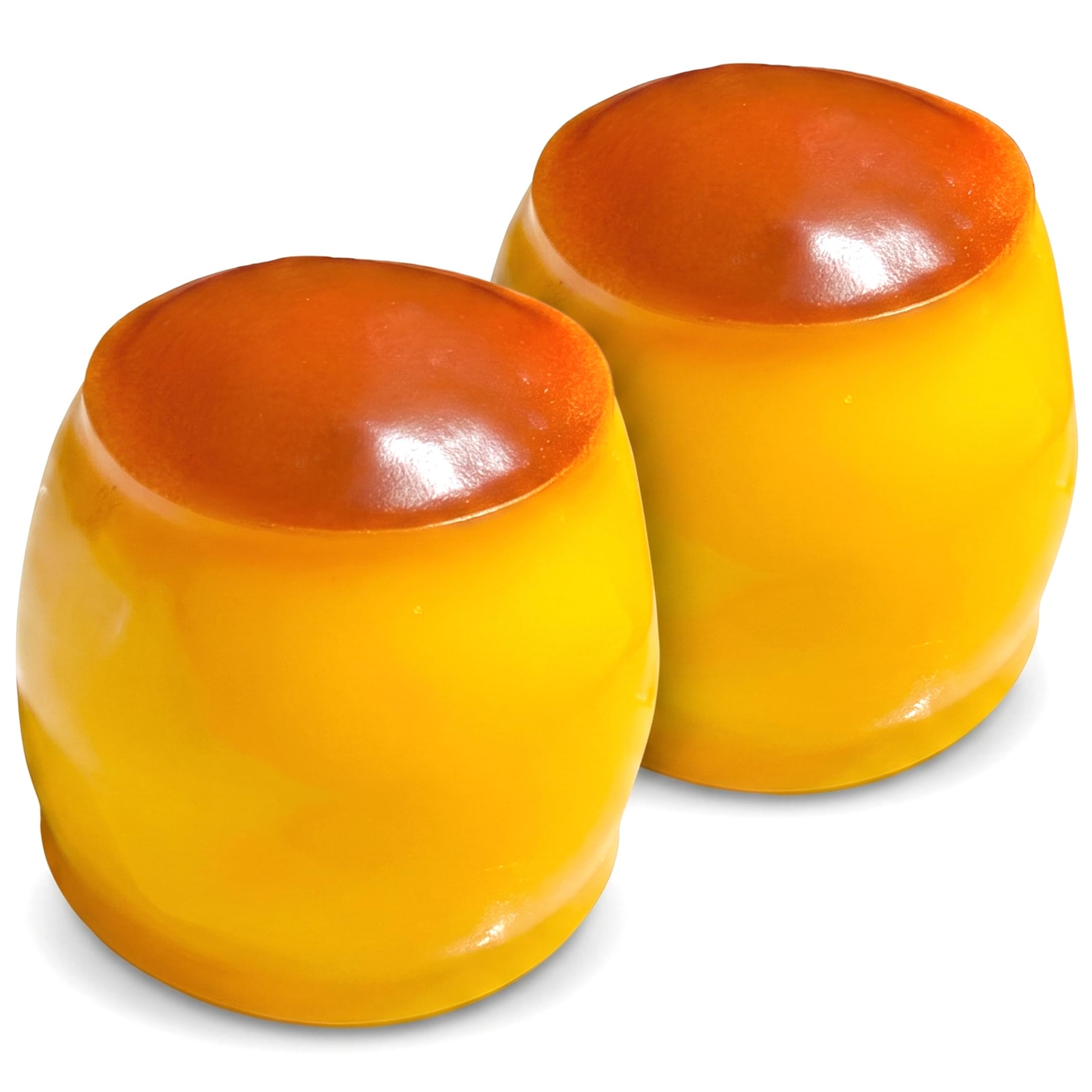 Imooreshine 2PCS Squeeze Fidget Toys Realistic Caramel Pudding Stress Relief Toy Crunchy Slow Rebound Squish Toy Yellow