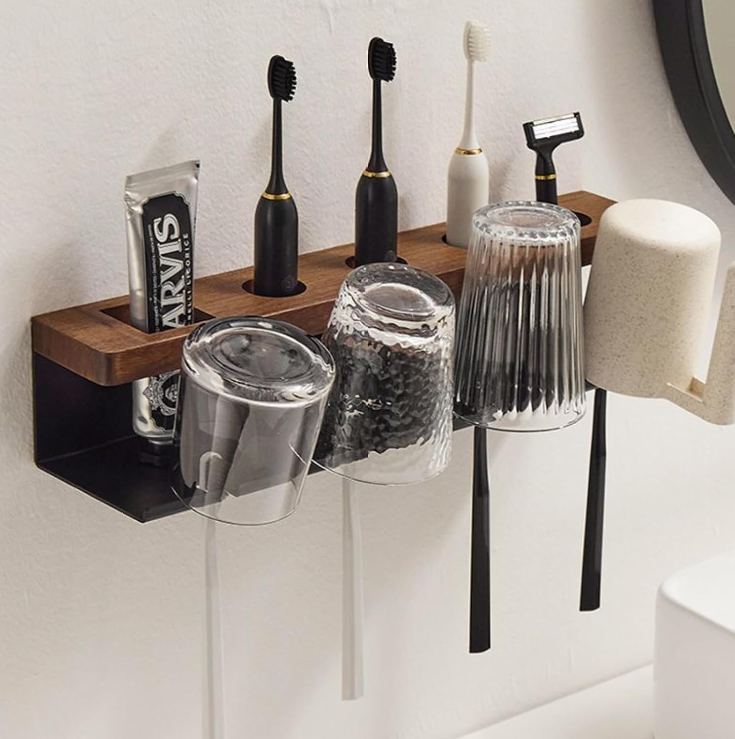 Amazon.com: Toothbrush Tooth Cup Rack Bathroom Cup Tooth Utensil ...