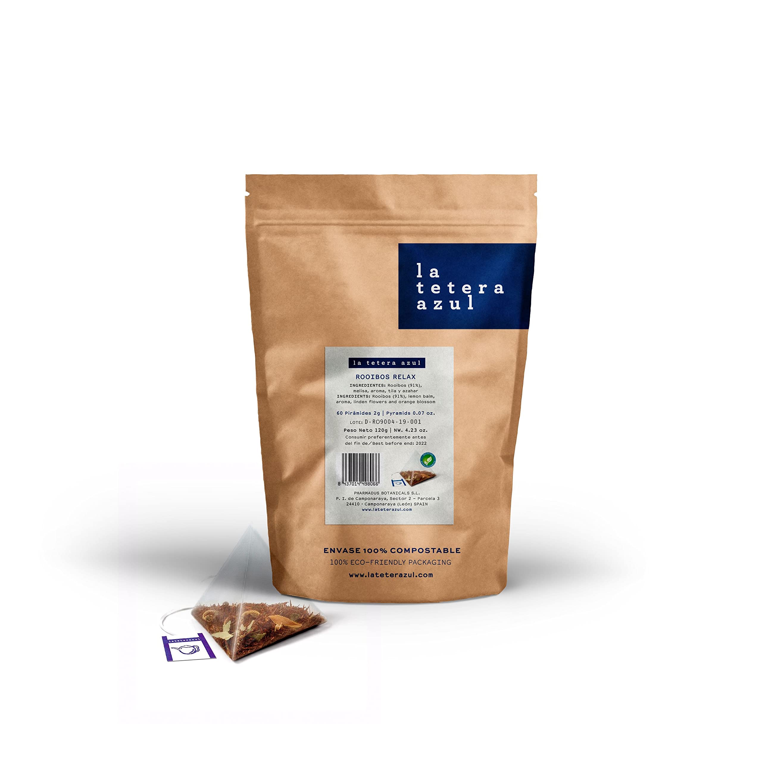 LA TETERA AZUL Infusión De Frutos Del Bosque Premium. Hibisco, Uva, Arándano, Grosella Negra Y Saúco. Frutos Del Bosque Y Frutos Rojos. Bote De 20 Pirámides. — view 28