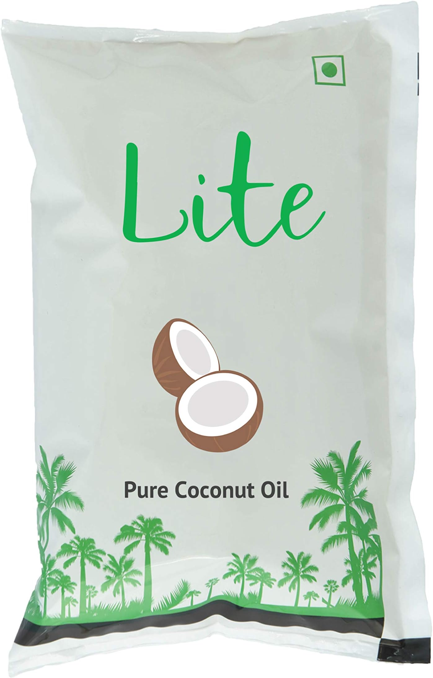 Cocoguru Lite Cold Press Coconut Oil, 1 L Pouch, Duble Filtered|Pure & Unrefined|Edible|For Cooking,Hair,Skin,Body Massage,Baby Massage|Keto Diet|