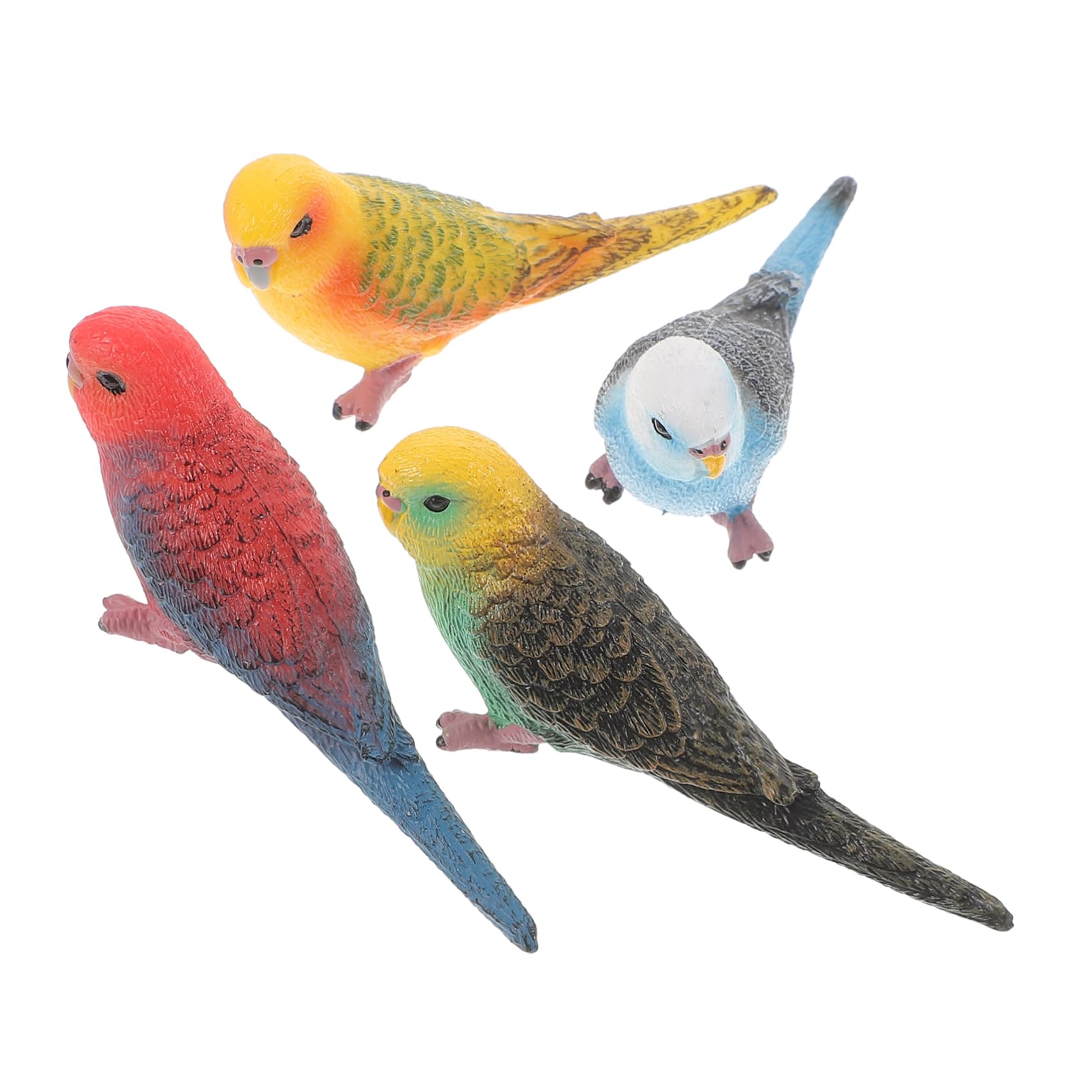 6-teiliges Vogel-Figuren Set - Realistische Wellensittiche Als Spielzeug & Deko