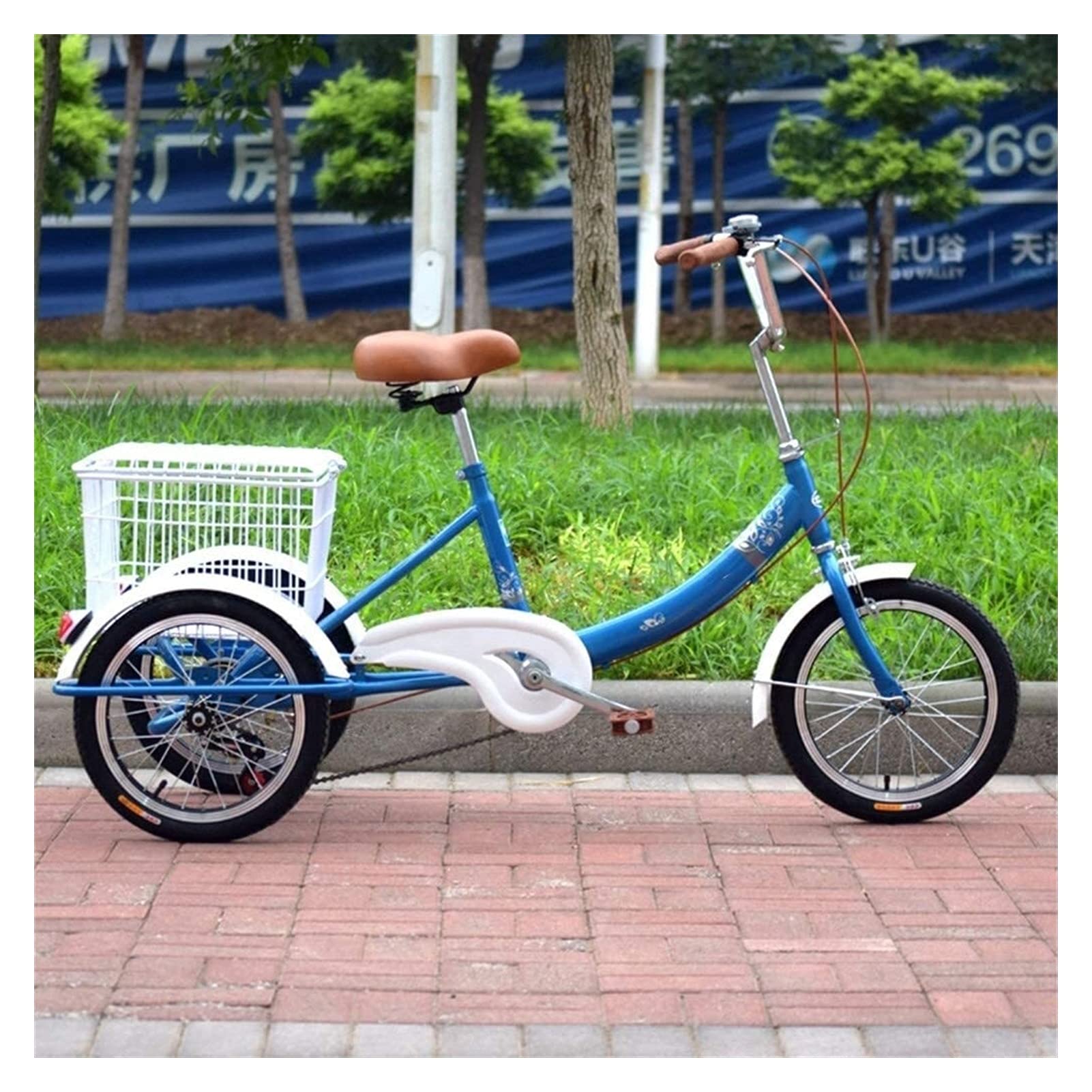 Bicicletta Tre Ruote Esterno, Triciclo Adulti 16 Pollici con Ampio Cestino attività Ricreative, Shopping, Picnic, Esercizi, Ciclismo Crociera Uomo e Donna, pedalata assistita