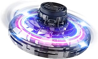 FLYNOVA UFO Mini Drone: Hand-Operated Flying Orb Ball with LED Lights, Hover Boomerang Spinner for Kids 8+ Indoor Outdoor Fun