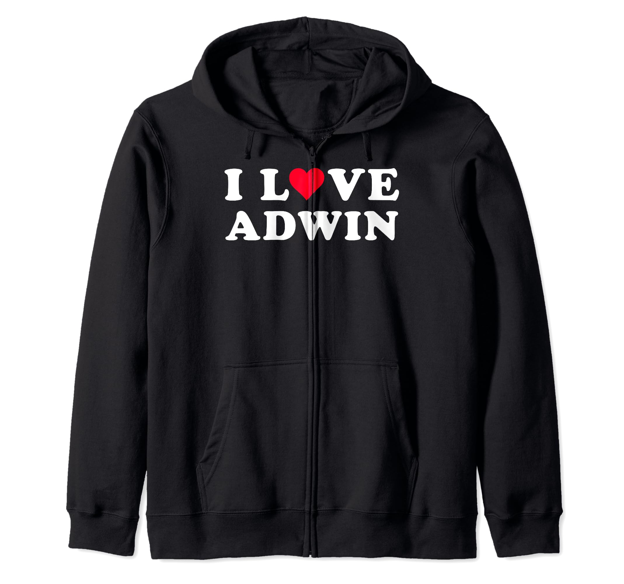 I Love Adwin Matching Girlfriend & Boyfriend Adwin Name Zip Hoodie