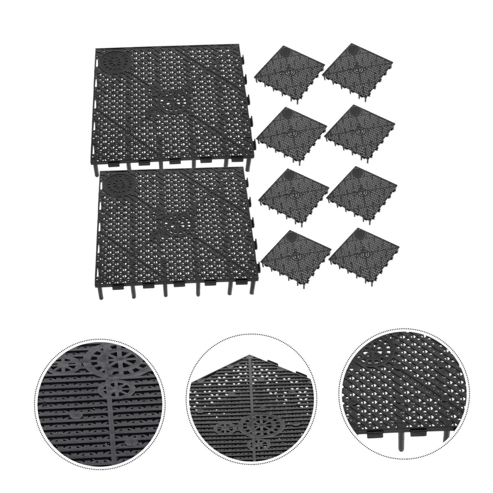 Mikikit 10 Stücke Aquarium Bodengitter: Platte PVC Fischtank Bottom Filter Aquarium Undergreavel Kunststoff Filterbrettteiler Aquarium Tank Bottom Black