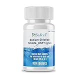 Safrel Sodium Chloride Tablets 1 gm, USP | Normal Salt Tablets | (15.4gr.) | Electrolytes Replenisher Hydration Drink (100 Count (Pack of 1), 100, Count)