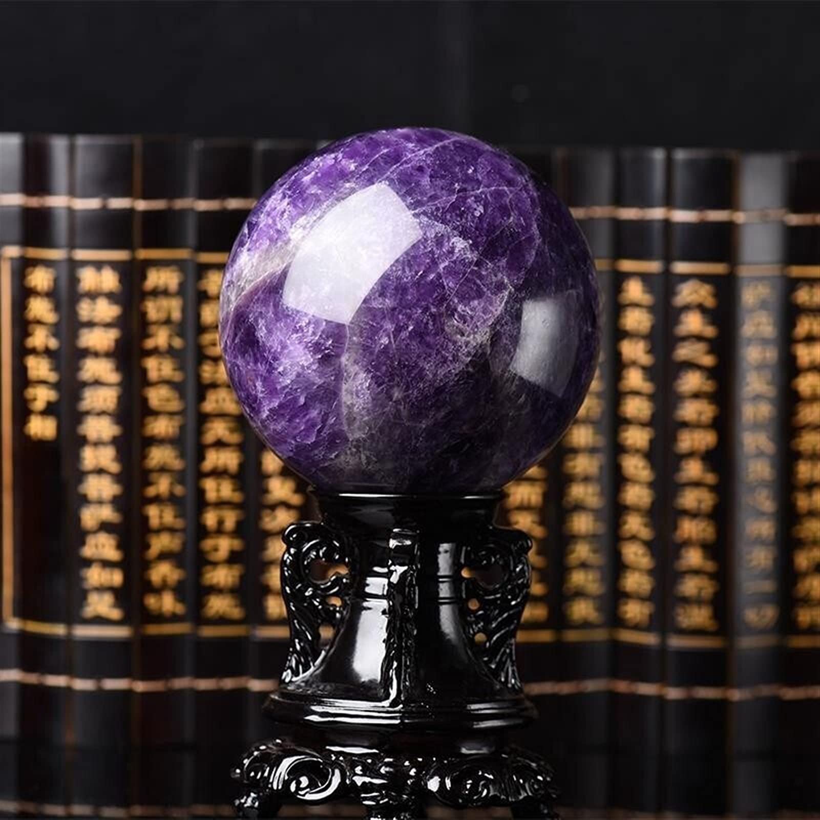 AARTERZZA Crystal Ball Amethyst Ornament Lucky Prosperity Ball(10cm)