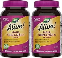 Vista 8 de Nature's Way Alive! Gomitas para el cabello, piel y uñas suplemento dietético, fórmula avanzada de belleza*, con colágeno 100 mg y biotina 2500 mcg