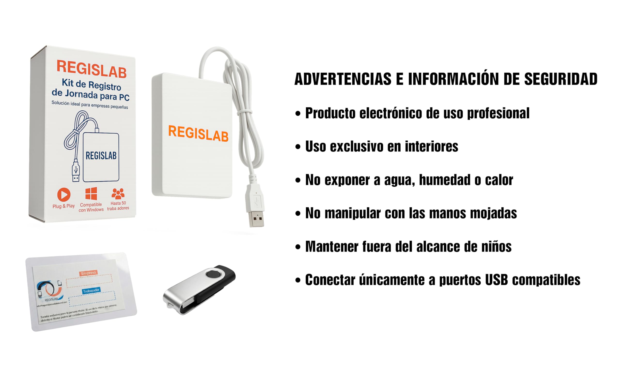 Kit de Registro de Jornada Laboral para PC con Licencia Anual y 10 Tarjetas de Empleados – Sistema de Control Horario y Fichaje para Empresas