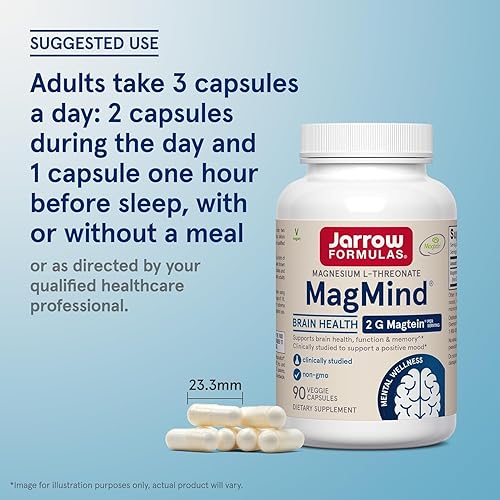 Miniatura 6 de Jarrow Formulas MagMind - 90 cápsulas - Incluye L-treonato de magnesio (Magtein) - Apoya la salud y la función cerebral - 30 porciones (paquete de 2)