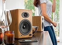 Vista 7 de Audioengine Altavoces inalámbricos Bluetooth A5+ - Altavoces estéreo premium de 150 W para música, juegos, tocadiscos, sistemas de cine en casa
