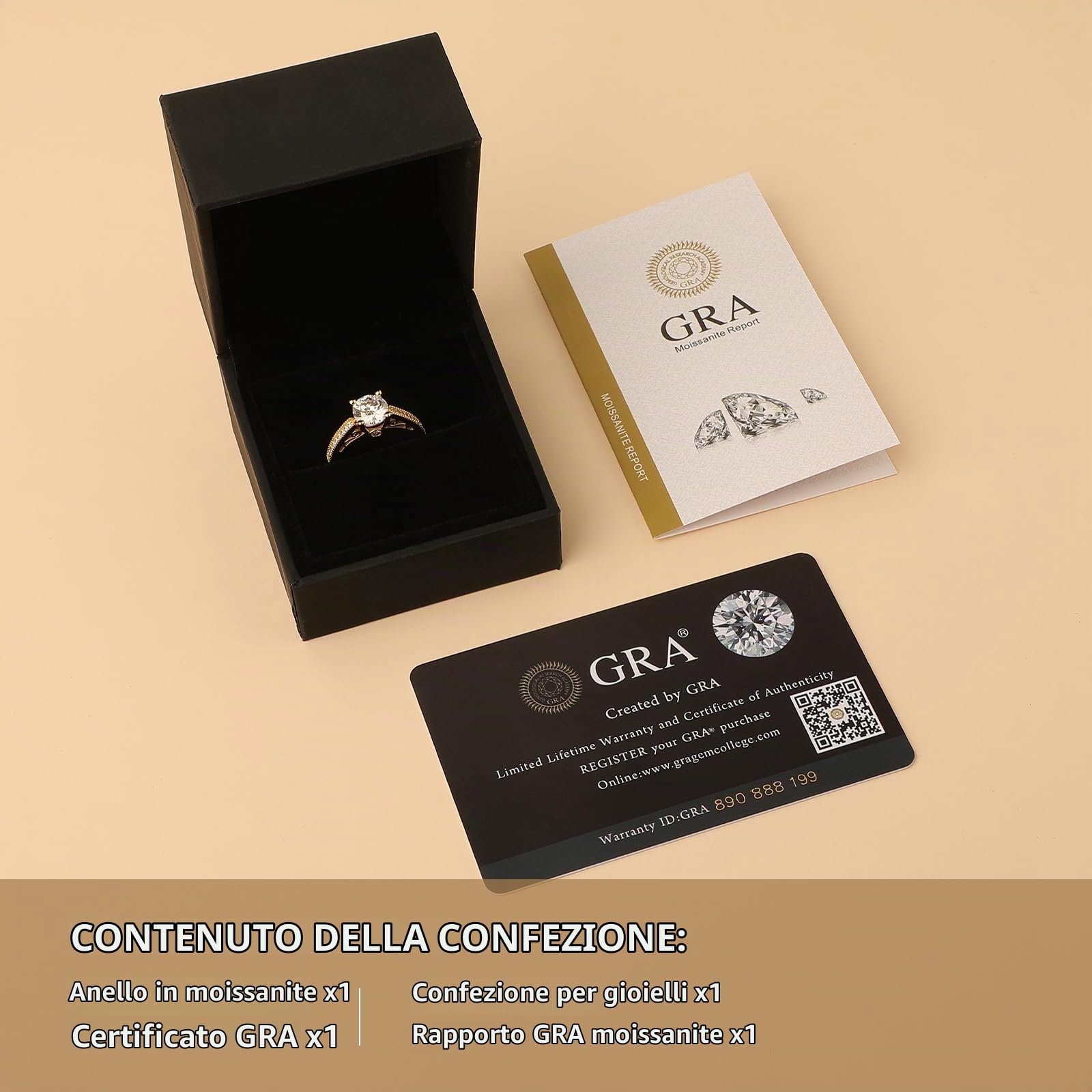 Jeulia Anello Classico in Argento Sterling Con Moissanite, Promessa, Anniversario, Taglio Rotondo, Per Compleanni, Natale, San Valentino
