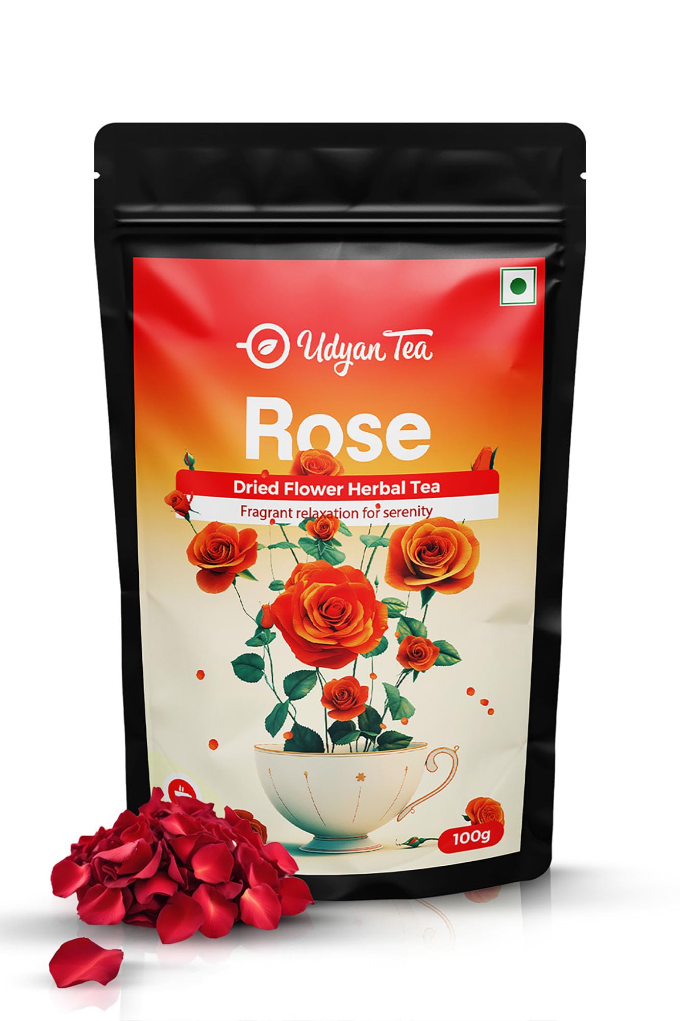 Udyan Tea Rose Pure Herbal Tea -100 grams | Fresh Dried Rose Petals | Rose Tea for Soothing Stomach and Healthy Skin | Herbal Tea Enriched with Ayurvedic herbs For Healing & Immunity (B097GHRBVK) Amazon Price History, Amazon Price Tracker