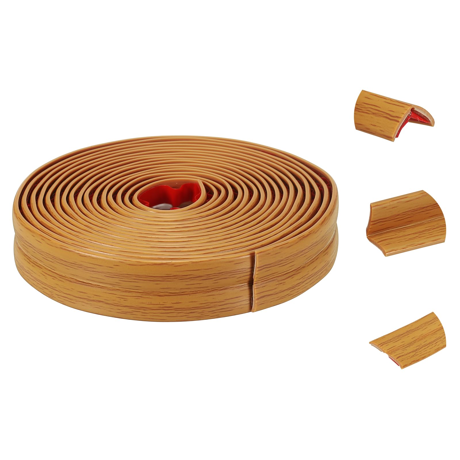 sourcing map Wall Corner Protector, 2cm x 3Meters Peel and Stick Molding Trim Wall Edge Guard, Flexible Self-Adhesive Inside & Outside Corner Trim Strip for Edge Ceiling, Yellow Oak Color