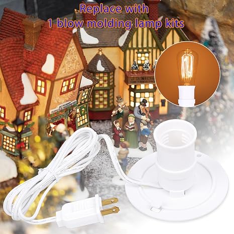 Blow Mold Light Kit Replacement Cord with E26 E27 Single Lamp Socket Plug