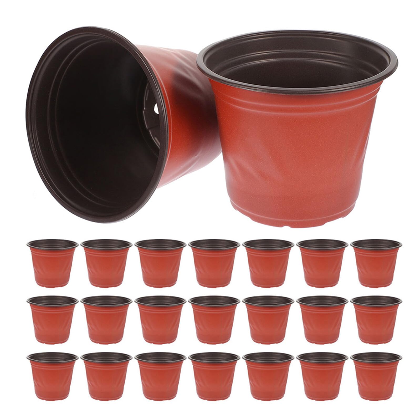 Pots de plantation plastique PP bicolores x100 avec drainage pour boutures et transplantation