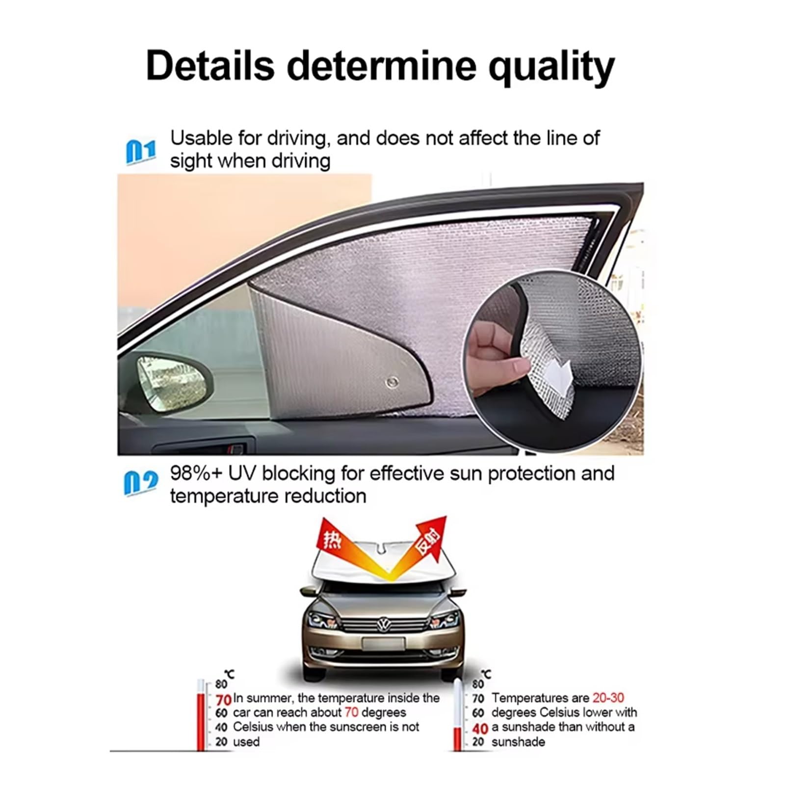Sonnenblenden Für VW Für Transporter T6 .1 SWB 2015-2024 Fenster Vorhänge Wärme Schützen Windschutzscheibe Sonnenschirm Isolierung Sonnenblende(All Sunshades)