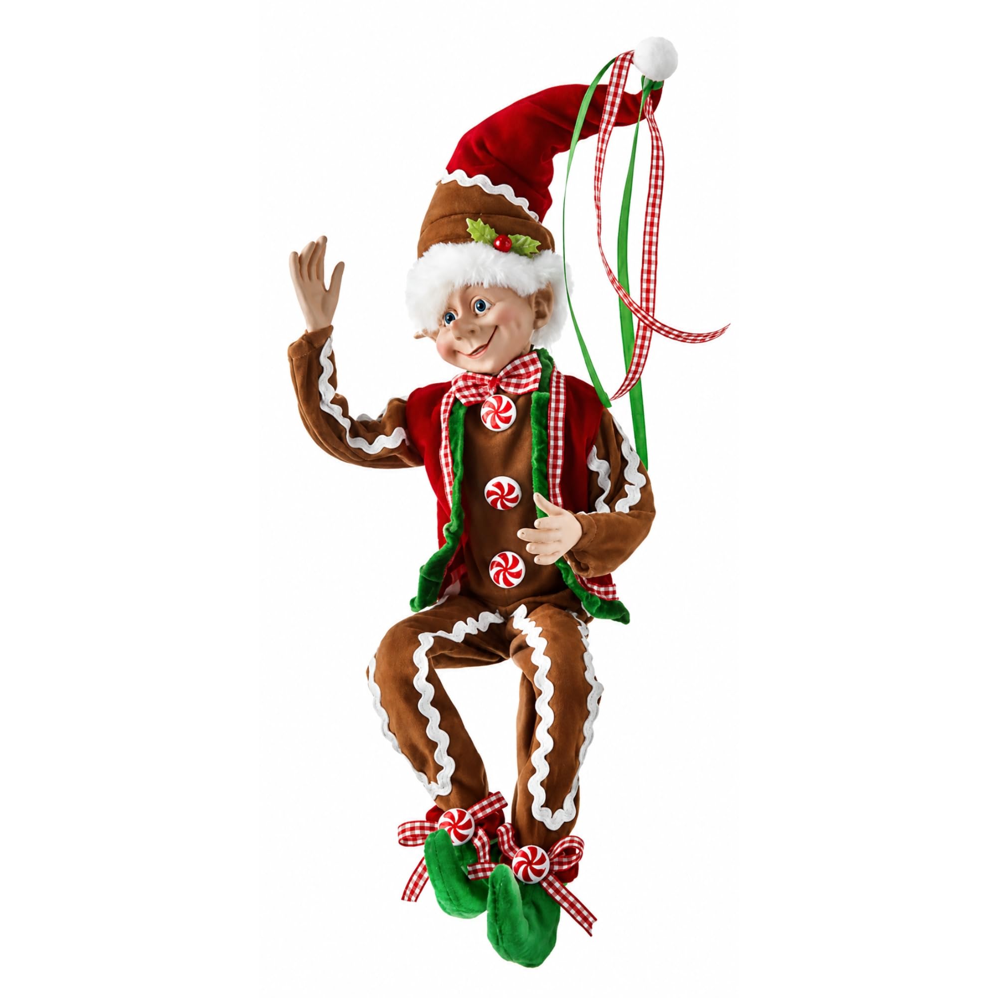 RAZ Imports 2021 to Grandmother's House We Go 40 cm piernikowy posable elf figurka