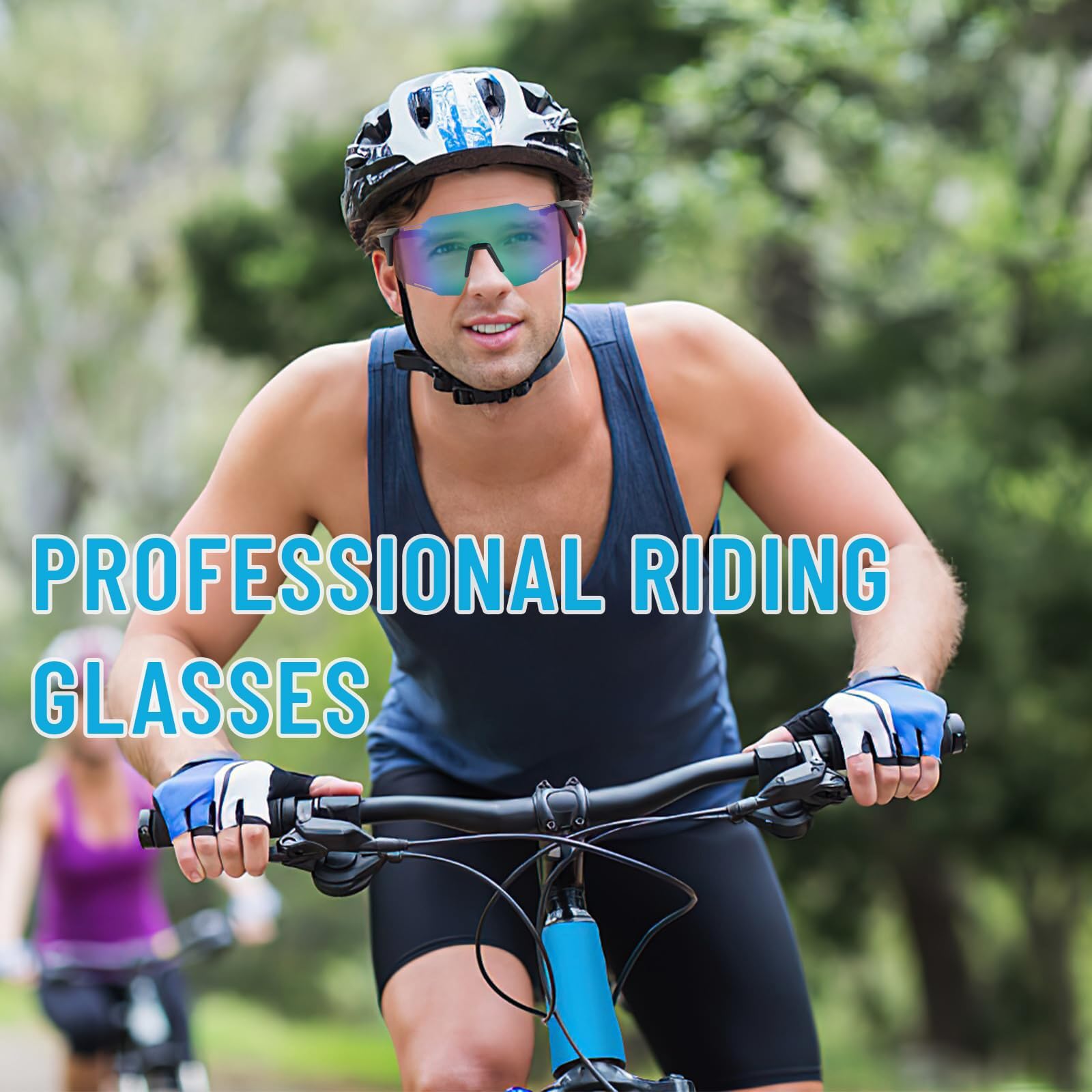 3 Pezzi Polarizzati Occhiali da Sole Sportivi, Occhiali da Sole da Bicicletta, Occhiali da Sole Sportivi Polarizzati, Occhiali da Ciclismo Antivento Uomo e Donna, per il Ciclismo, la Corsa