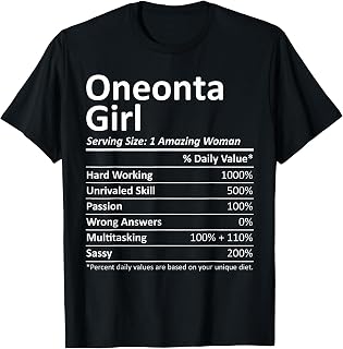 Oneonta Girl NY New York Funny City Home Roots USA Gift T-Shirt