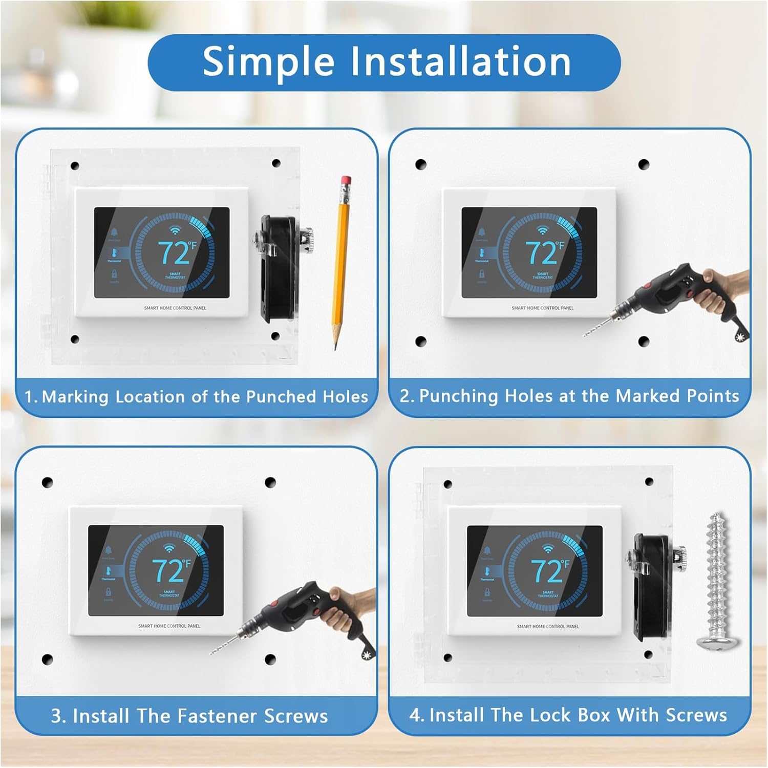 Temperature controller Box Acrylic Cover Diaphanous Protective Enclosure for Home Office Public Use
