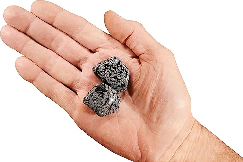 Obsidiana copo de nieve de 1 1/4 pulgadas, 2 piezas pulidas pulidas para curación de chakras, cristal de roca mineral, piedras naturales, Reiki