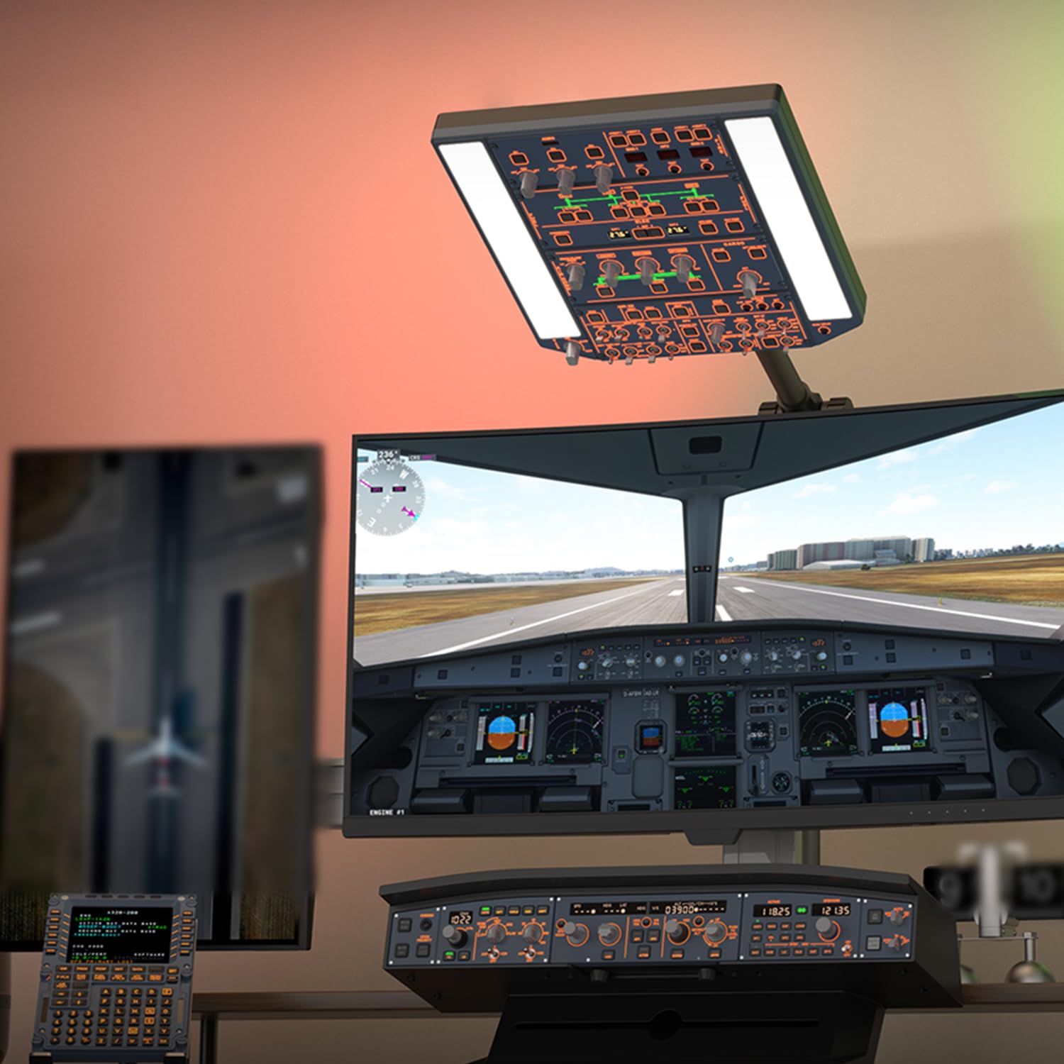 WINGFLEXSIM A320OVH Overheadpanel Flight Simulator Obere Bedienfeld mit IRS- und Beleuchtungsanlagen