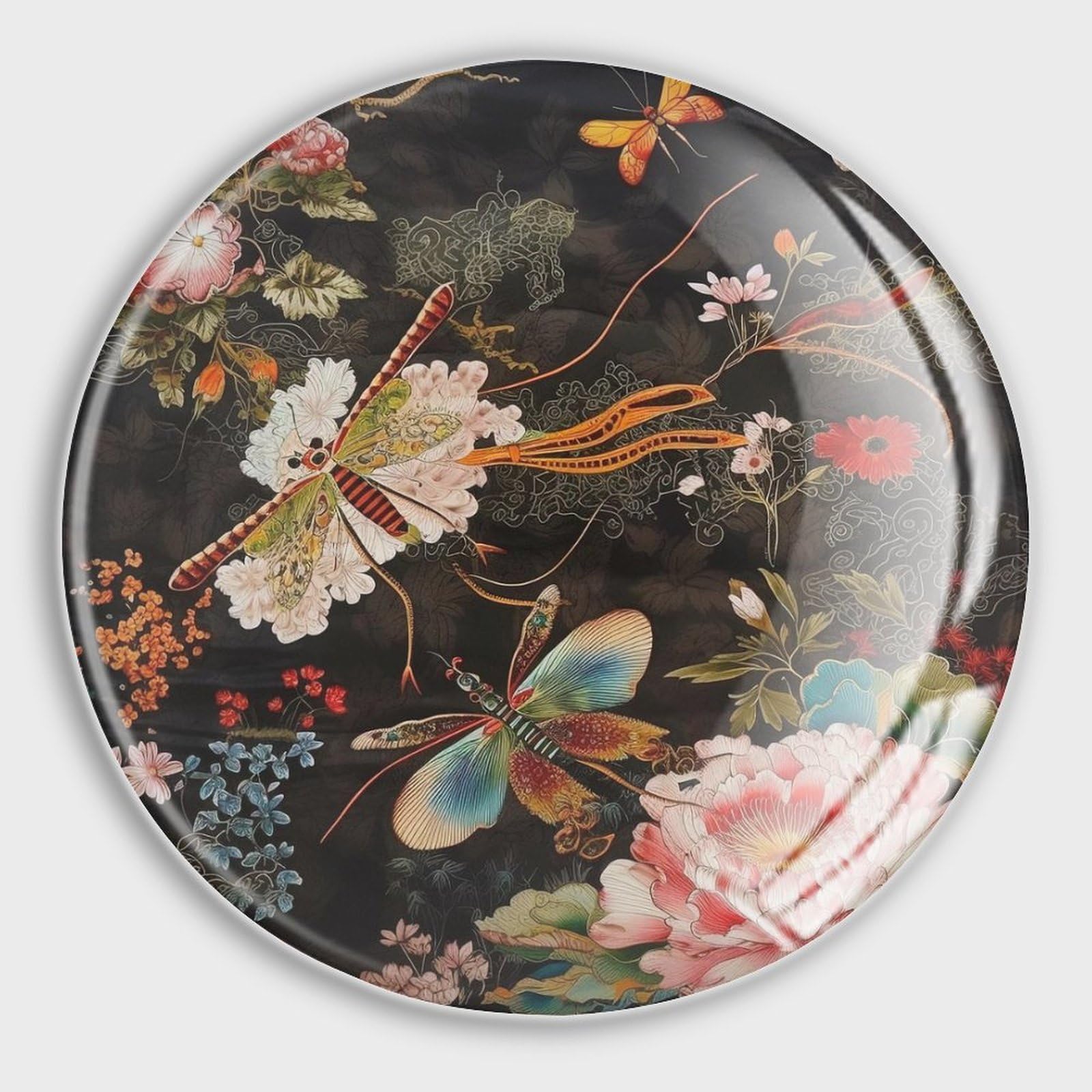 Aimants amusants en verre motif floral rouge pour tableau blanc de bureau