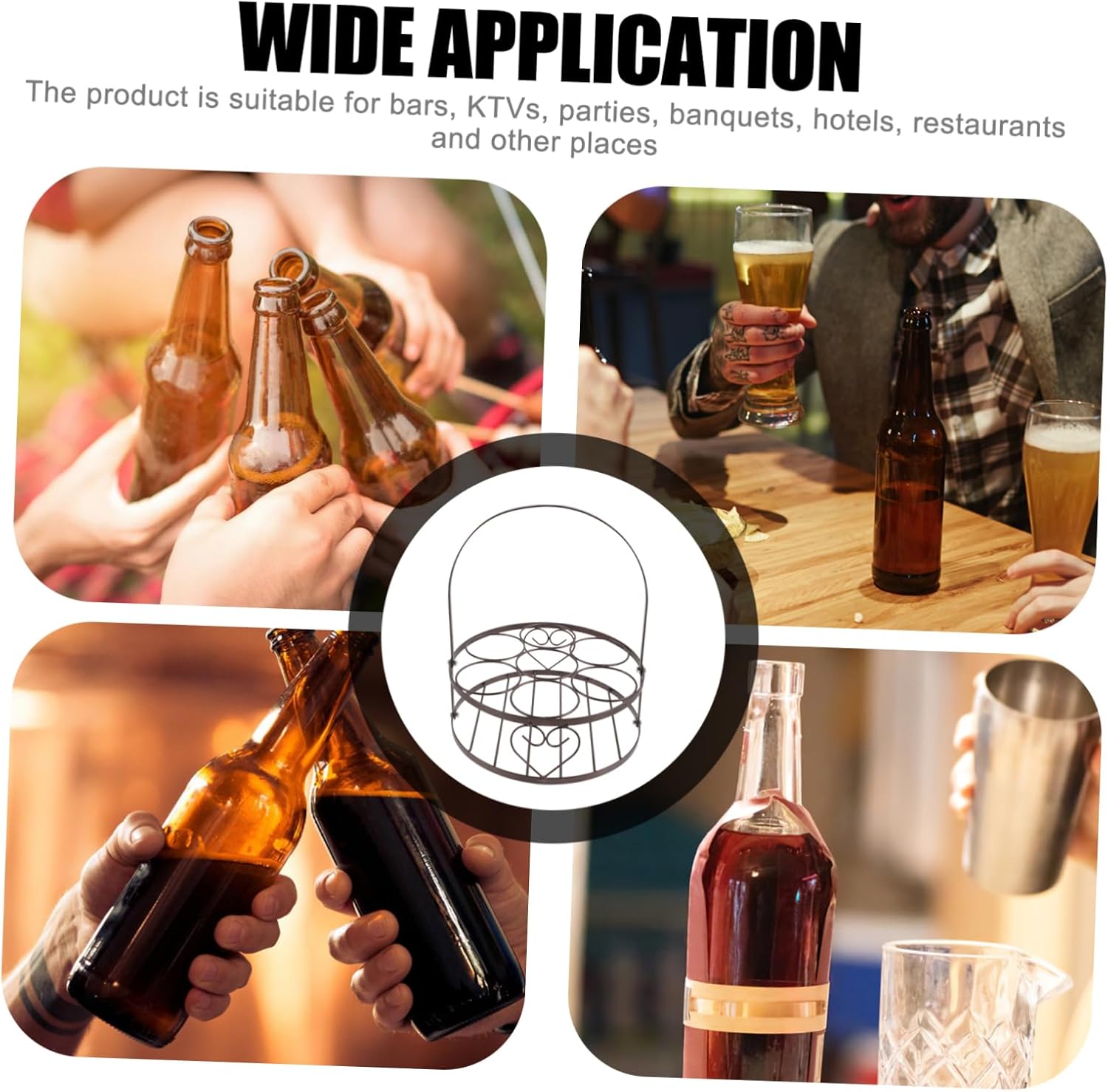 Metal Beer Holder Multi-Function Bottle Organizer Portable Travel Bottle Rack