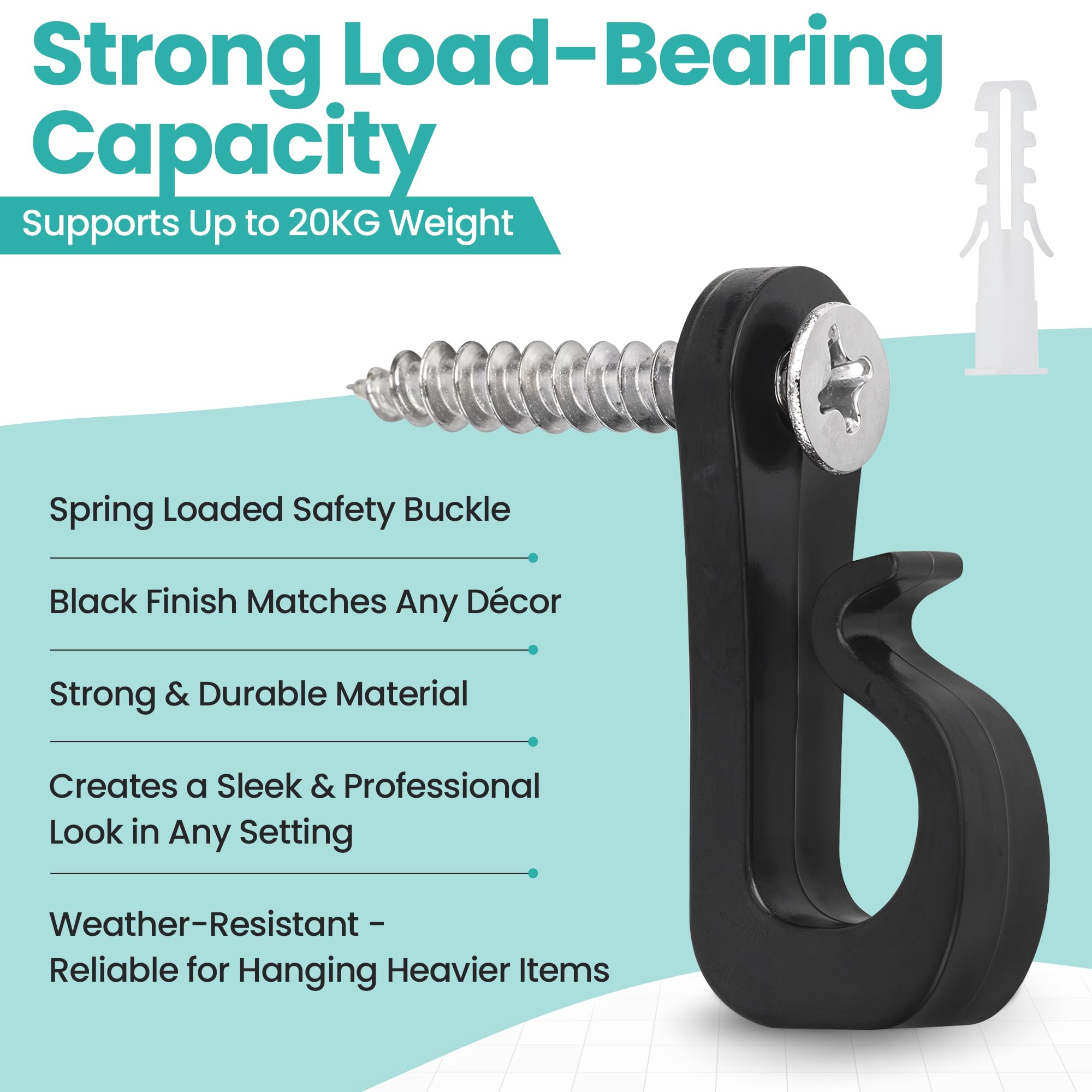 Trimming Shop 20 Pack Q Hanger Screw in Hooks with Safety Buckle - Image 3