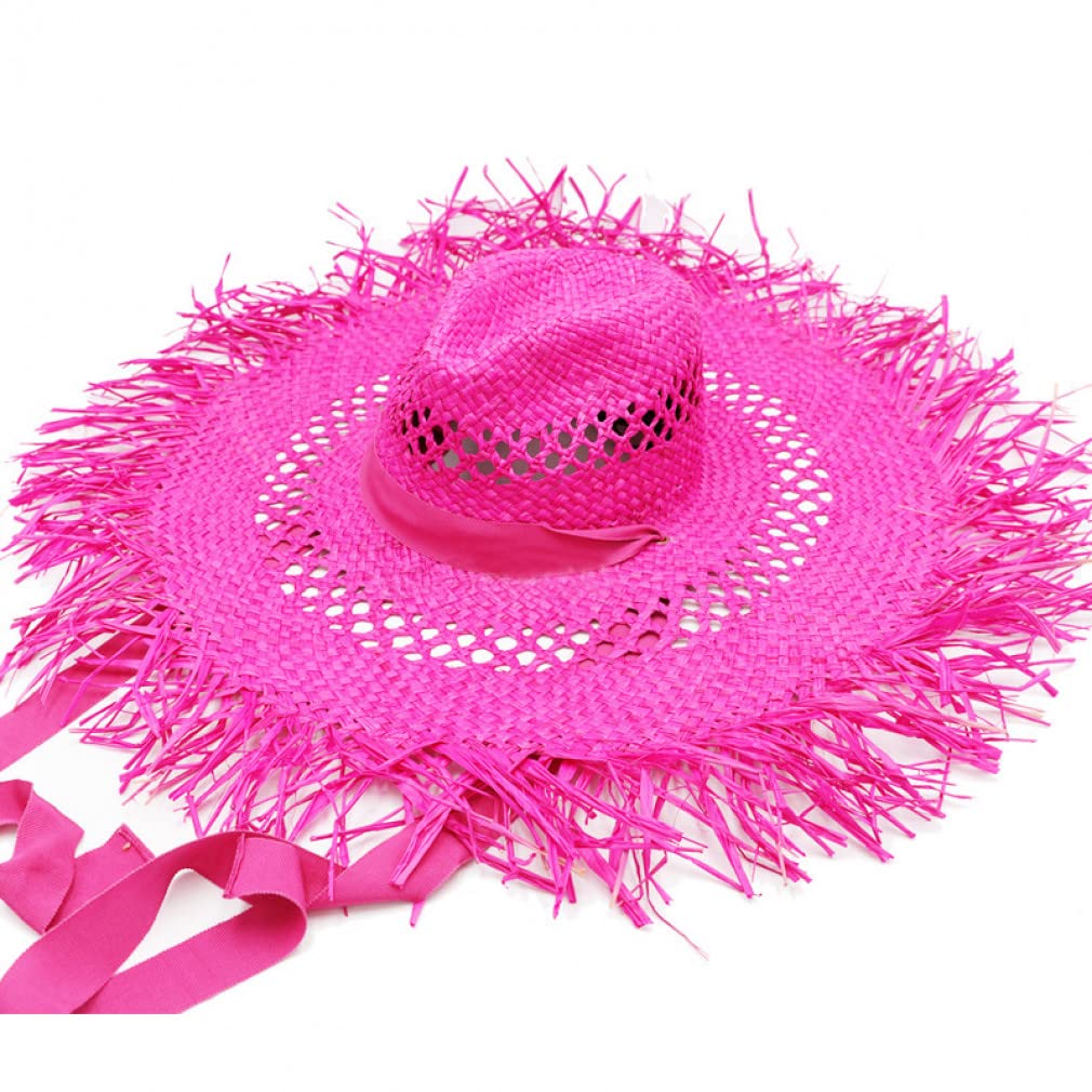Strandhüte mit breiter Krempe für Frauen, breiter Rand, Sonnenhut, Damen, hohl, atmungsaktiv, Sommer, kühler Strohhut