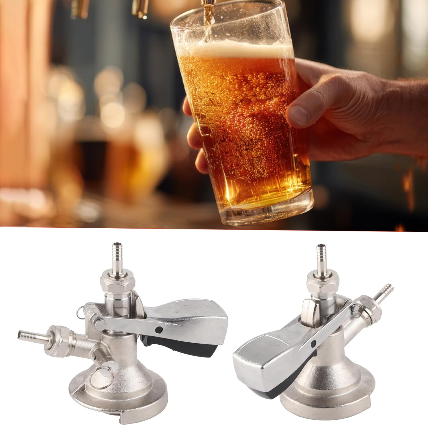 Tappo a becco tipo A, rubinetto piatto per birra, 5/8", in acciaio inox, con valvola di scarico della pressione per birra, vino e bibite