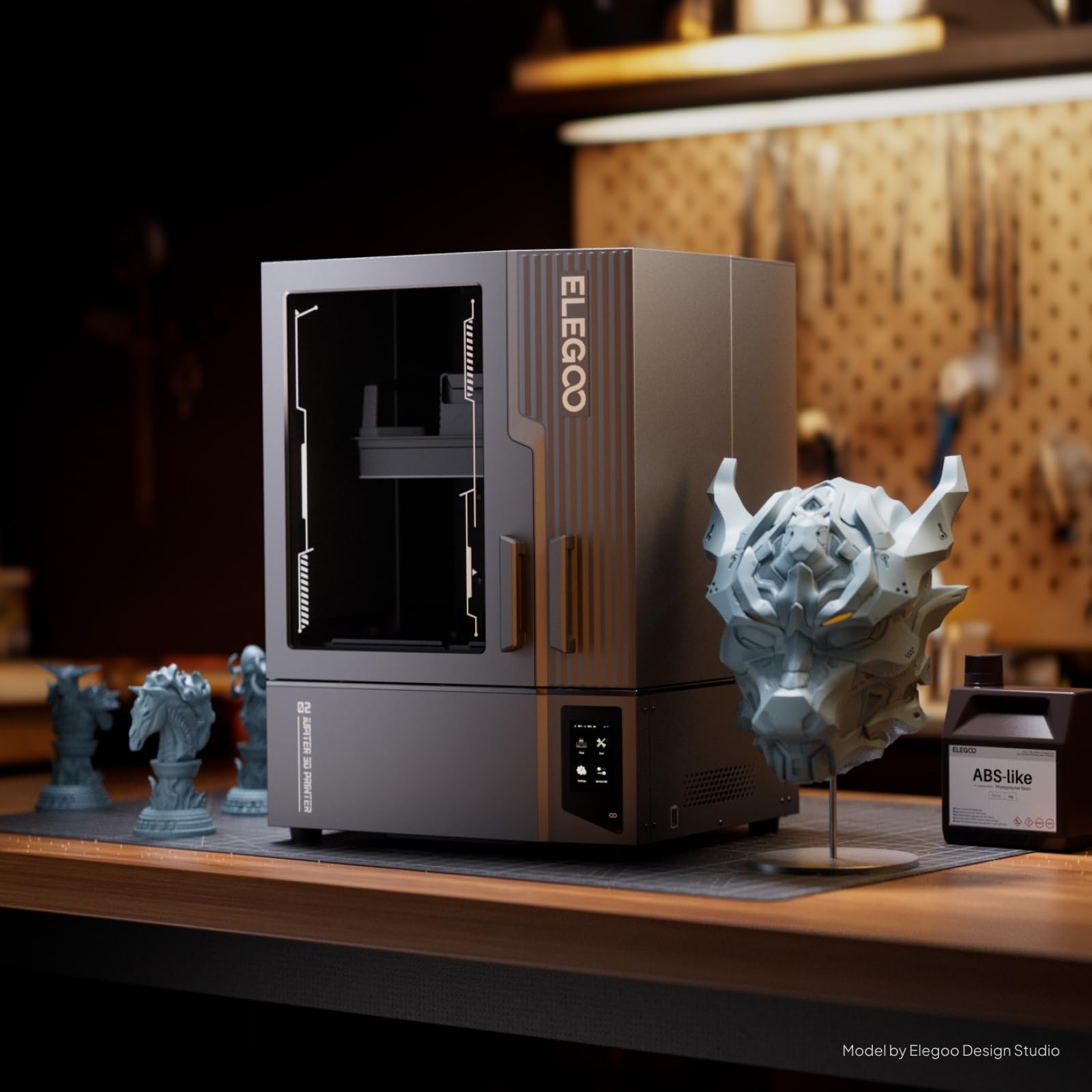 ELEGOO Jupiter 2 MSLA Resin 3D Drucker 16K, Bauraum 302,4 × 161,98 × 300 mm | Automatische Nivellierung, Smart Tank-Heizung, Automatische Harzzufuhr, Intelligenter Sensor, Wi-Fi Cluster