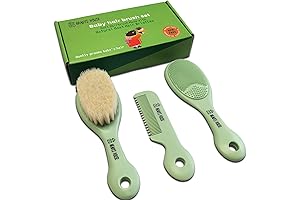 3-piece baby hairbrush and comb set for newborns
