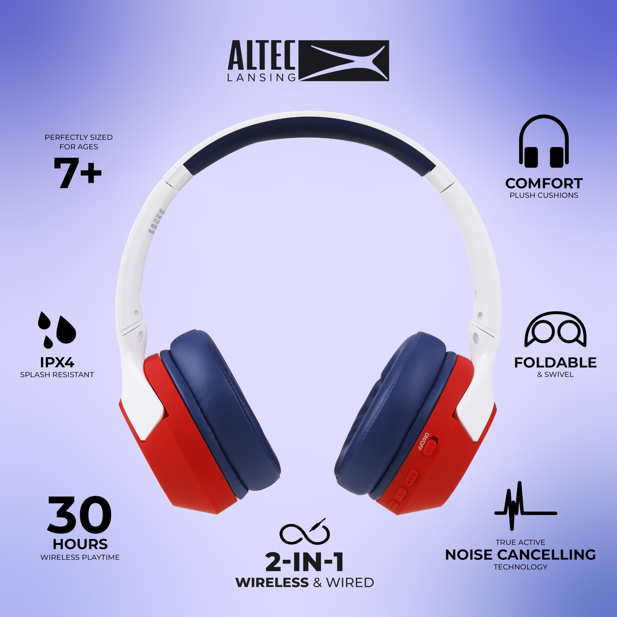 Cuffie Wireless Altec Lansing per Bambini Cancellazione Rumore 15H - Dettaglio