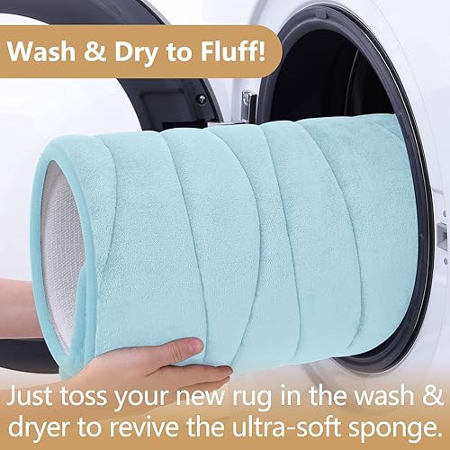 Miniatura 96 de Buganda - Alfombra de baño de espuma viscoelástica 24x16, tapetes de baño extra suaves y absorbentes, antideslizantes y lavables a máquina para el