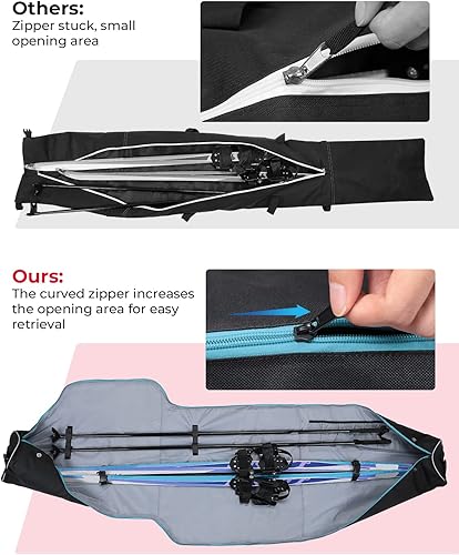Miniatura 5 de KEMIMOTO Ski Bag and Boot Bag Combo, Snowboard Bag Padded Ski Bags for Air Travel, Snow Ski Bags Fit Skis Up to 200cm, Ski Double Bag Combo