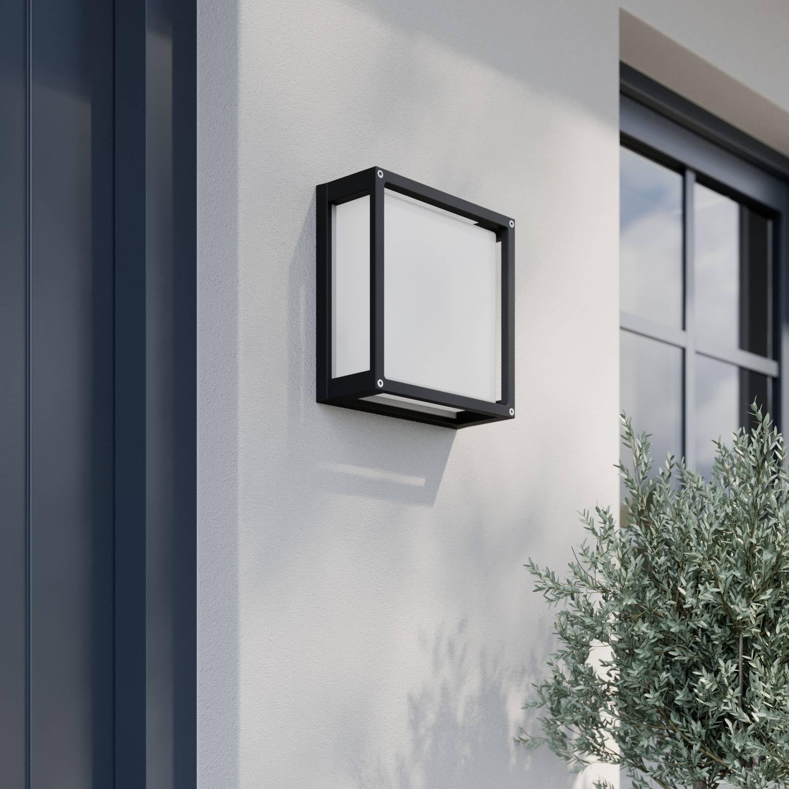 Lucande aplique de pared exterior en gris oscuro, blanco, arriba abajo | luz de exterior ip54 protección contra polvo y salpicaduras, e27, 2 bombillas, moderno para terraza, balcón