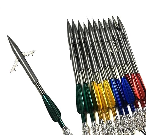 Dardos de pesca magnéticos fuertes montados en la parte trasera pesados 440c dardos de agua profunda flecha ancha para pesca al aire libre, 10