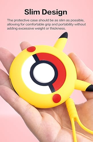 Miniatura 8 de Funda de silicona para Poke Ball GO Plus, bonita funda de goma para Poke Ball GO Plus con correa para la muñeca, color amarillo