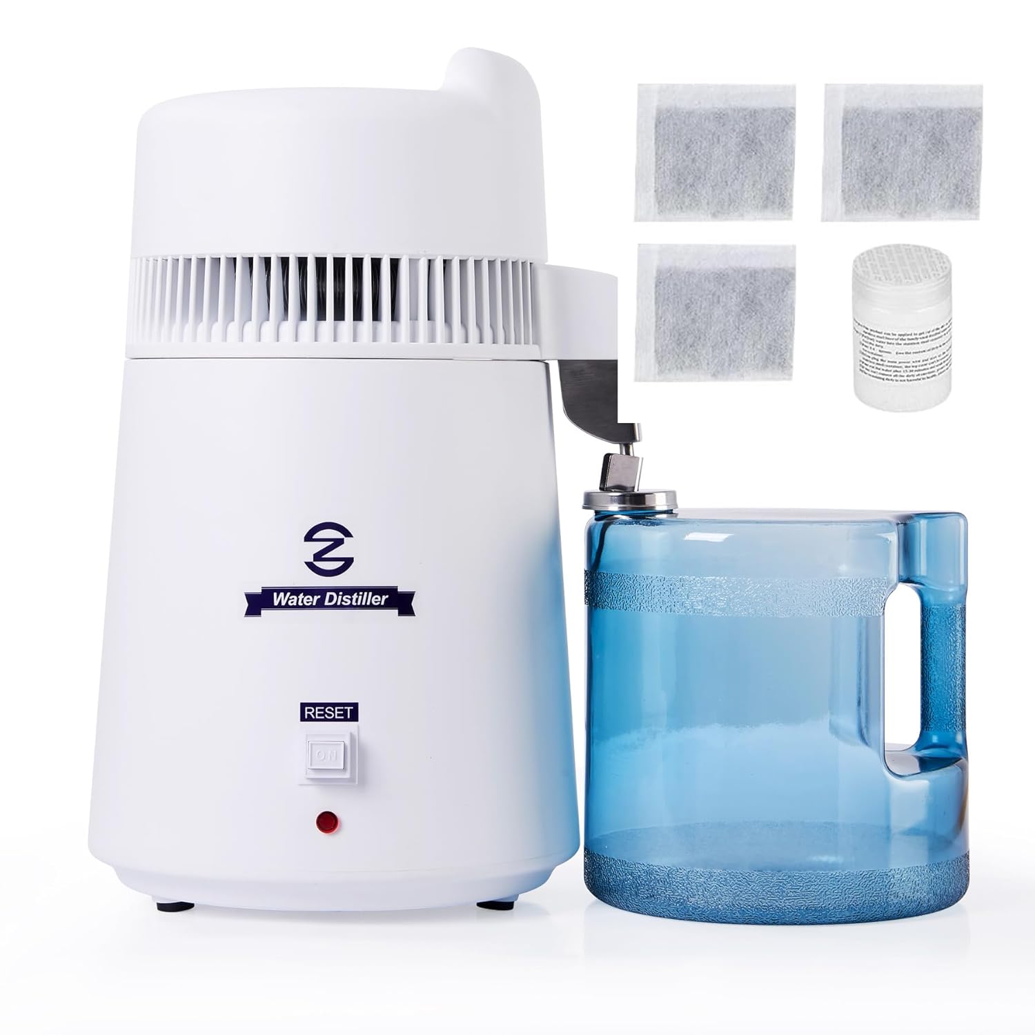 CO-Z 6L Water Distiller, Larger 1.6 Gal Countertop Home Distillers, Distilling Pure Water Machine for Home Table Desktop, Distilled Water Making Machine, Water Purifier to Make Clean Water for Home White - 6 L